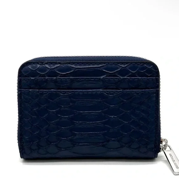 Michael Kors Medium ZA Card Case Wallet Navy Blue (NWT)